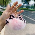 thumbnail image 1 of Llavero con forma de bola de pelo artificial, accesorio esponjoso, abalorio para bolso de coche, 1 of 6