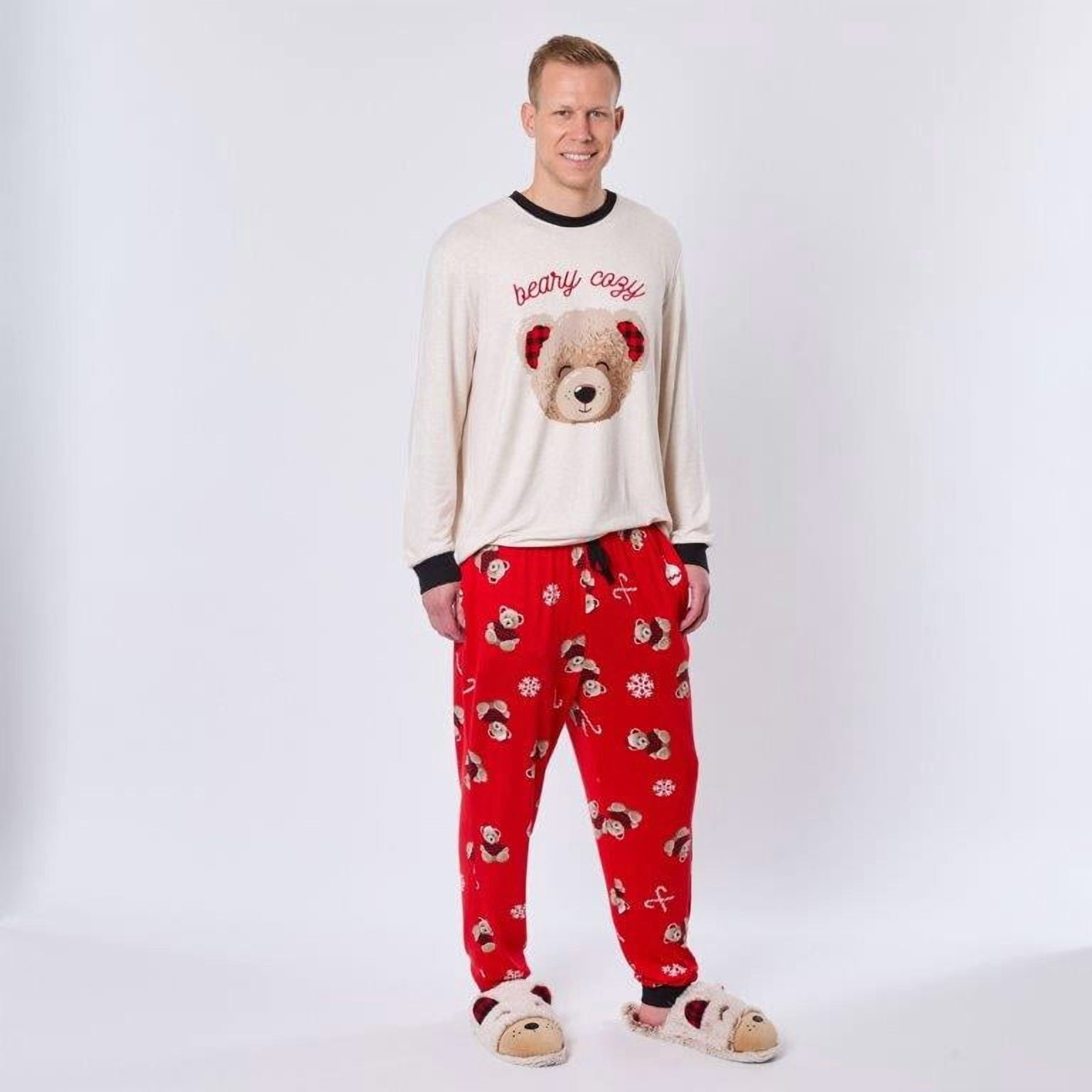 Dearfoams Men's Matching Family Pajamas Top and Jogger Pants Set, 2-Piece, Sizes S-3XL