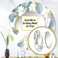 thumbnail image 3 of Designart "Minimalistic Eucalyptus Essence in White and Green II" Floral Rund Mirror For Wall Decor - Large White Round Print Mirror - Round Traditional Mirror 36" x 36" Inch, 3 of 5