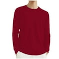 thumbnail image 3 of Mens Sweater Coat Tops Crewneck Long Sleeve Knit Comfort Style Mens Outdoor Clothing,Red,2XL, 3 of 4