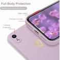 thumbnail image 3 of for iPhone XR Case for Girls Women Silky Soft Protective Shockproof Silicone Phone Case with Cute Gold Heart Pattern Design Pueple Cover, 3 of 13
