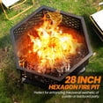 thumbnail image 2 of 28 Inch Hex-Shaped Fire Pit,  Fire Pits for Outside with Spark Screen&,Metal Hexagon Outdoor Firepit for Backyard,Bonfire,Patio,Party,Garden,Picnic and Camping(28'' Black), 2 of 6