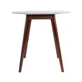 thumbnail image 2 of The Bianco Collection Avella 31" Round Italian Carrara White Marble Dining Table with Walnut Legs, 2 of 7