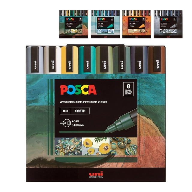 Bolígrafos de pintura acrílica Posca Markers Color Tones Set Earth Tones