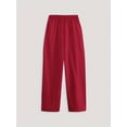 thumbnail image 2 of Minimalist Solid Versatile Pants, Casual Wide Leg Elastic Waist Summer Pants, Women's Clothing, 2 of 17