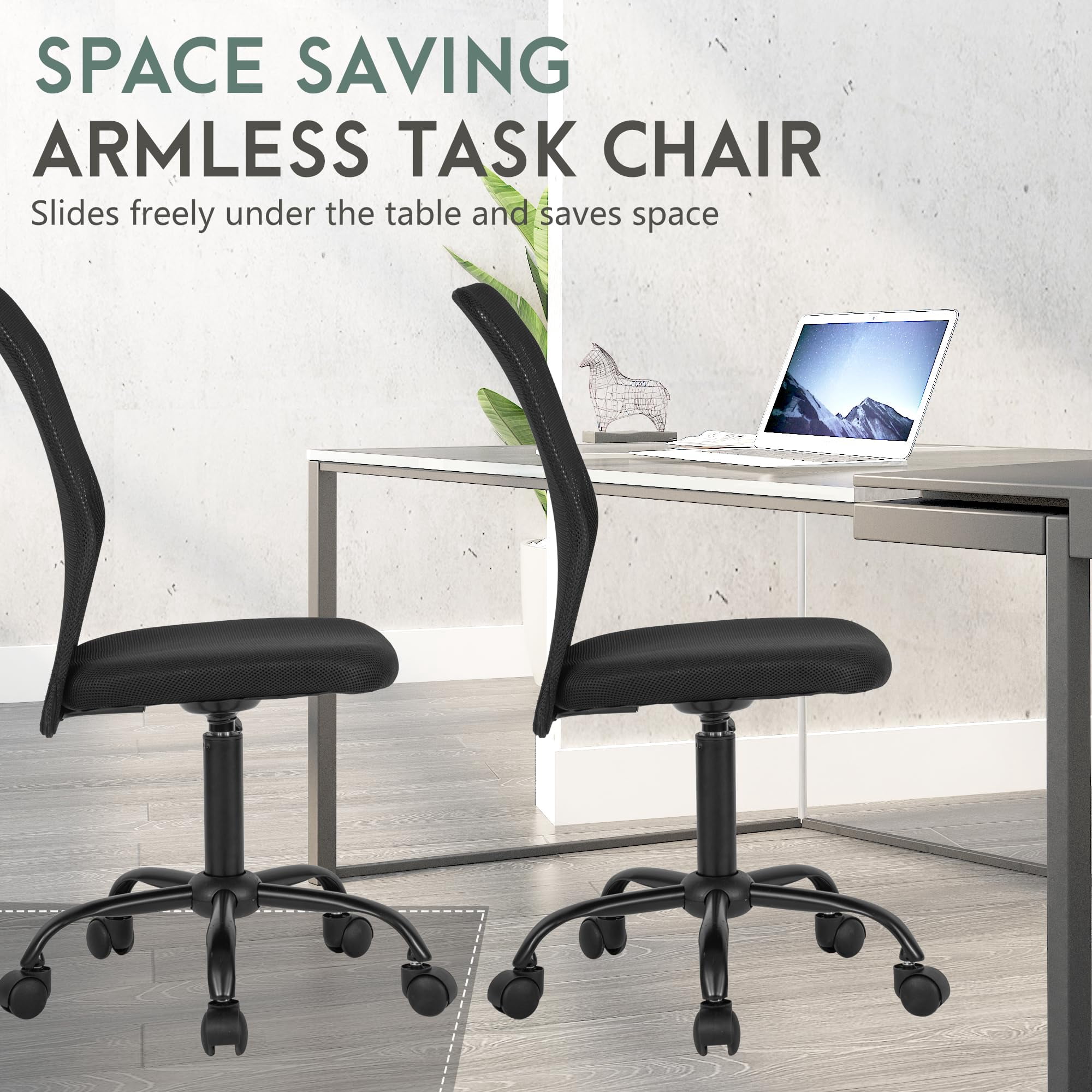 PayLessHere Home Office Chair - Ergonomic Mesh Desk Chair w/Lumbar Support, Black