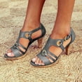 thumbnail image 2 of IUJSOY Womens Gladiator Sandals Kitten Heels Open Toe Ankle Strap Heeled Sandals Fashion Dress Shoes, 2 of 5