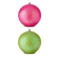 thumbnail image 4 of 2-Count Pink and Lime Green Glitter Jumbo Shatterproof Ball Christmas Ornaments, 8 in, by Holiday Time, 4 of 7