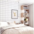 thumbnail image 3 of Peel and Stick Wallpaper, 17.7in x 32.8ft, White Plaid and Black Line, 3 of 10