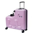 thumbnail image 3 of Anqidi 24" Pink Kids Ride On Suitcase Portable Universal Wheel Trolley Luggage Case Cute Dog-Shape Children Travel Suitcase w/Lock, 3 of 12