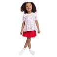 thumbnail image 2 of Wonder Nation Toddler Girls Ruffled Tiered Top with Short Sleeves, Sizes 12M-5T, 2 of 8