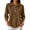 231#Brown, variant on 3/4 Sleeve Solid Polo Shirts for Women Button Collar Lightweight Dressy Golf Blouses Turquoise 3XL