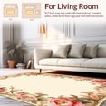 thumbnail image 2 of ODIKA 8'x10' Machine Washable Non-Slip Area Rug, Heritage Blossom With Ornamental Border High Traffic Rug, Pink, 148041, 2 of 7
