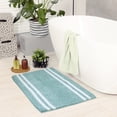 thumbnail image 6 of Unique Bargains Striped Bathroom Rugs Soft Fluffy Chenille Bath Rugs Blue 20" x 32", 6 of 7