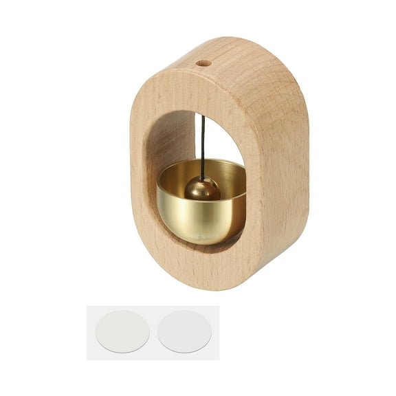 Shopkeepers Bell, Wood Chime Hanging Magnetic Door Bell Self-adhesive Hanging Jingle Doorbell for Door Opening Business When Entering Refrigerator Decoration, Beige, Circle