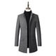 thumbnail image 2 of Chaqueta de abrigo de hombre con solapa de botón de tela de lana de color sólido de lana Pompotops  oipoqjl12879, 2 of 5