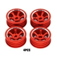 thumbnail image 2 of mmirethe 4pieces Aluminium Alloy Wheel Rim Wheel Hub Compatible With 1/28 Wltoys K969 RC Car Metal Upgrade Wheel Hub Aluminium red 1Set, 2 of 6