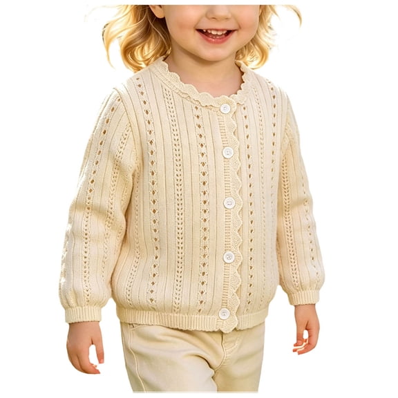 Tigivemen Girls Cozy Pullover Sweater Dressy Lightweight Knitted Cardigan Sweaters Size 5-6 Years