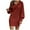 Red, variant on Arlun Womens Casual V-Neck Knit Mini Fall Sweater Dresses Long Sleeve Loose Fit Solid Color Ribbed Pullover Jumper Sweaters Soft Comfortable Warm Stylish Short Dress Yellow XL