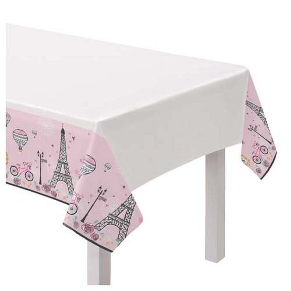 Bridal Shower 'A Day in Paris' Plastic Table Cover (1ct)