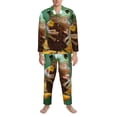 thumbnail image 3 of Sikiie Tree Frog Sitting On Sunflowes Mens Pajama Set, Soft Warm Long Sleeve Sleepwear, Cozy Button-Down Pjs for Men-Large, 3 of 7