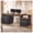 Black+Brown, variant on 62'' Executive Desk with 3 Drawers and Storage Cabinet,Farmhouse Computer Desk for Home Office, Study Writing Table (Black+Brown)
