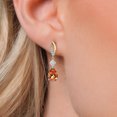 thumbnail image 3 of Gem Stone King 925 Silver and 10K Yellow Gold Ecstasy Mystic Topaz and White Moissanite and White Lab Grown Diamond Earrings for Women | 5.15 Cttw | Gemstone November Birthstone | Pear Shape 10X7MM, 3 of 6