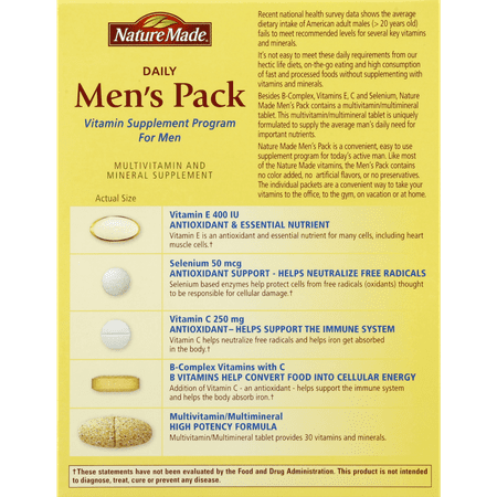 NATURE MADE Men's Pack, Daily, Packets, 30.0 CT