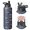 Fireman and Cone Blue Pattern, variant on Fireman and Exit Beige Pattern Insulated Water Bottle with Straw, Vacuum Insulated Portable Hydration Bottle Double Wall Vacuum Insulation Gifts Ideas for Teens Adults Office Workers Teachers
