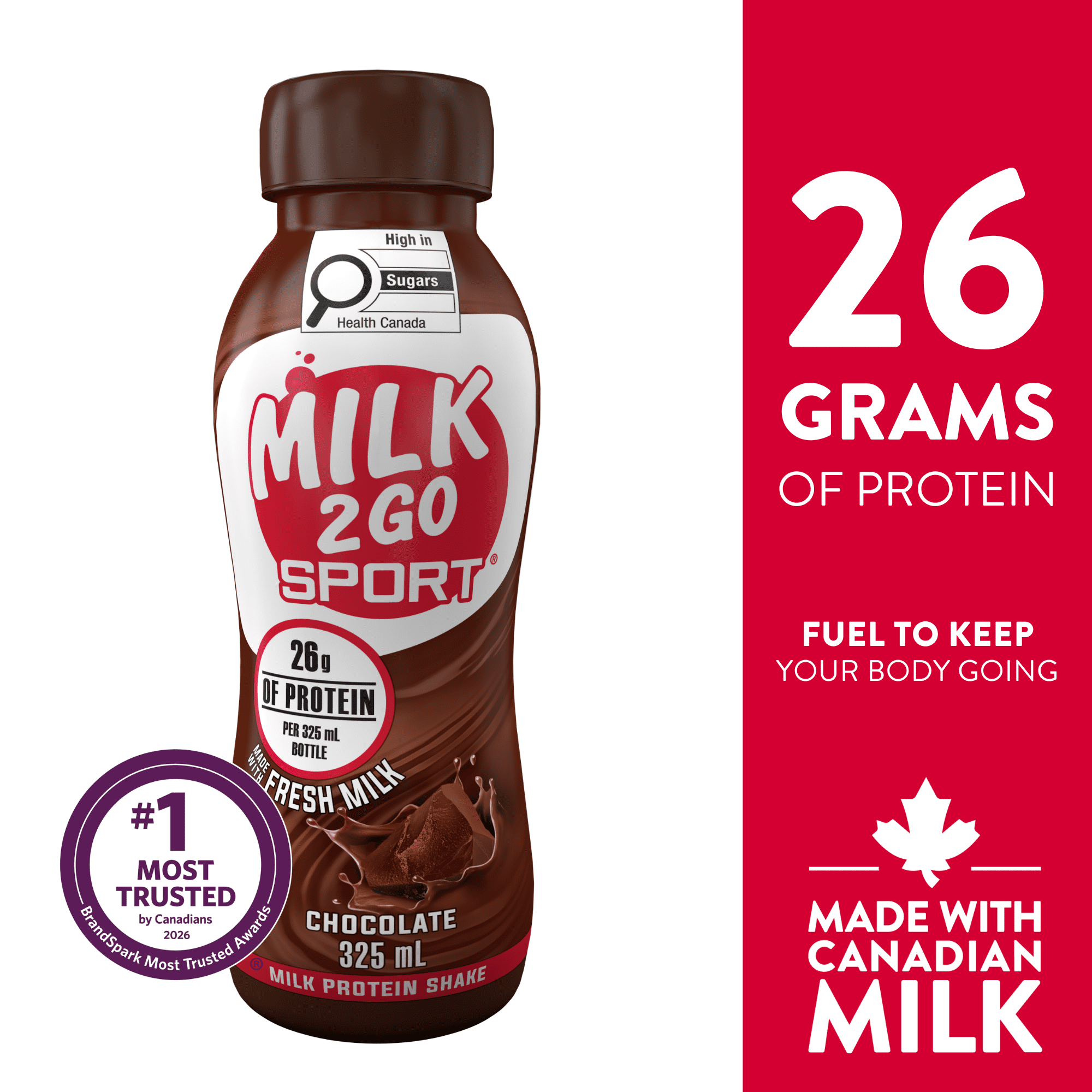 Boisson de protéine du lait au chocolat Lait's Go Sport
