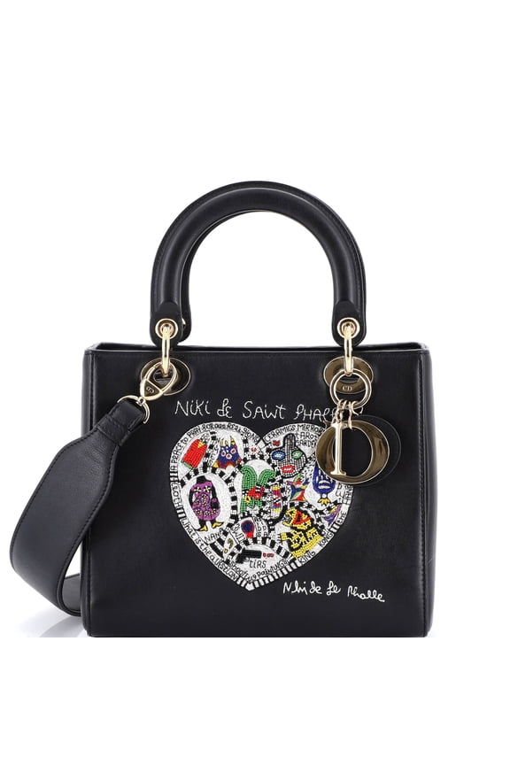 Pre-Owned Lady Dior Bag Limited Edition Niki de Saint Phalle Embroidered Leather Medium By Rebag