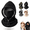 Black, variant on 3 in 2 Winter Hood Hat, Fleece Double Layer Integrated Hat,Cold Weather Face Cover & Neck Warmer for Outdoor