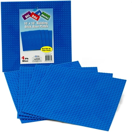 Large Building Plates - Brick Building Base Plates - Large 10x10 Blue Baseplates