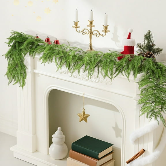 Hvmvliv 6ft Artificial Norfolk Pines Garlands Winter Christmas Garlands Artificial Garlands for Tables Mantle Wall Indoor Christmas Decorations Green