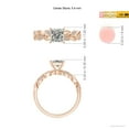 thumbnail image 4 of ANGARA Natural Princess-Cut Diamond Ring with Scrollwork in 14K Rose Gold for Women (Size-5.4mm| Color-K| Clarity-I3) | April Birthstone, Anniversary, Jewelry Gift for Women | Natural Diamond Ring, 4 of 9