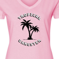 thumbnail image 4 of Inktastic Tropical Gangster with Palms Distressed Women's V-Neck T-Shirt, 4 of 5