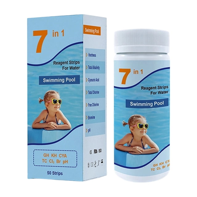 Bookk Swimming Pool And Spa Water Test Strips For Accurate PH Alkalinity Hardness Cyanuric