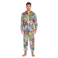 thumbnail image 3 of FORMRS Onesies Pajama for Adults Unisex Hoodie Winter Jumpsuit One Piece Sleepwear, Sizes S-2XL, Floral Fiesta, 3 of 7