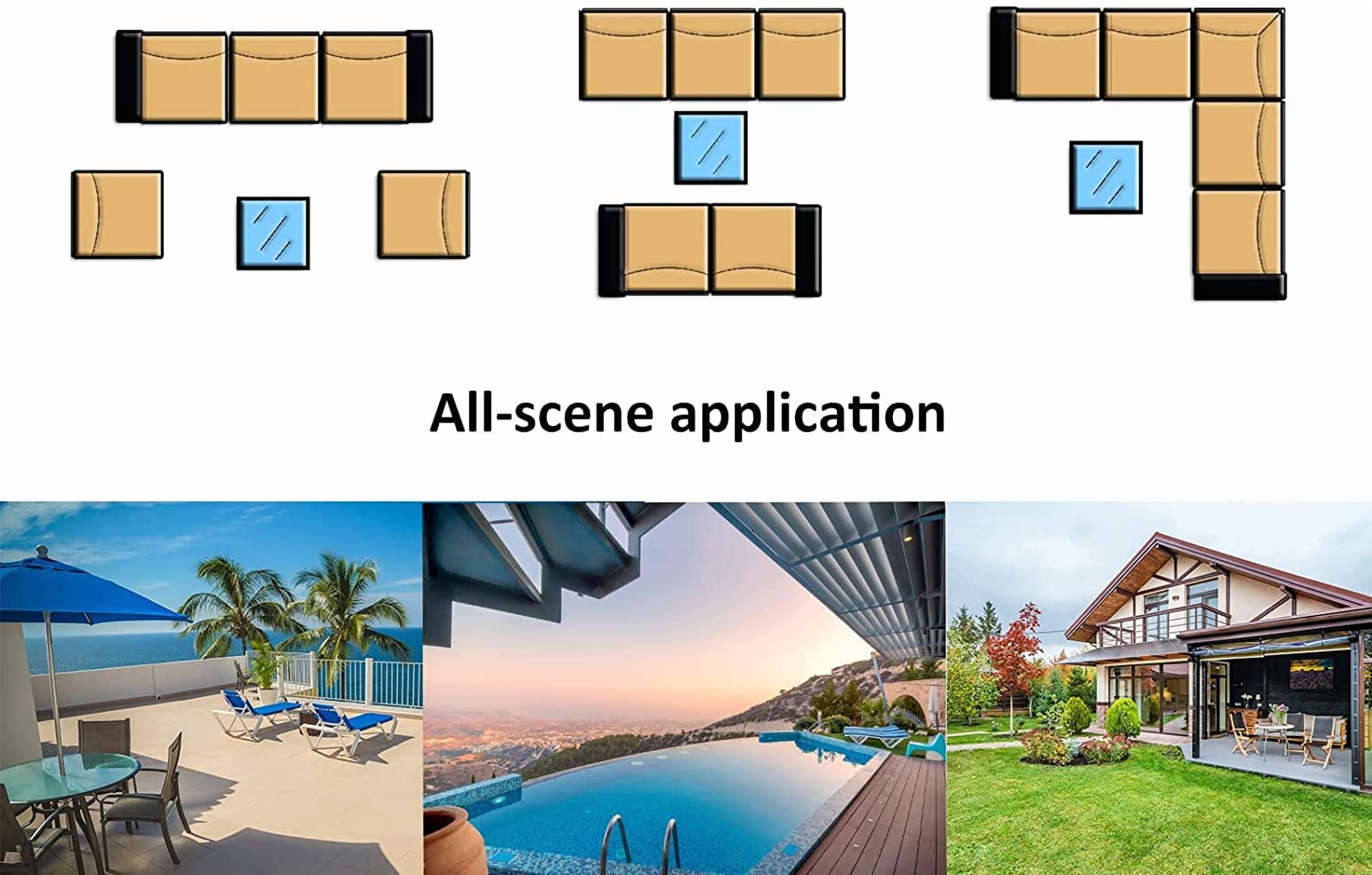 Kullavik 6 Pieces Patio Furniture Sets All Weather Outdoor Sectional Sofa Manual Weaving Wicker Rattan Patio Conversation Set with Cushion and Glass Table (Sand)