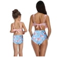 thumbnail image 4 of Mommy and Me Swimsuit Solid Color/Printed Bra Panty 2-Piece Bikini Set, 4 of 4