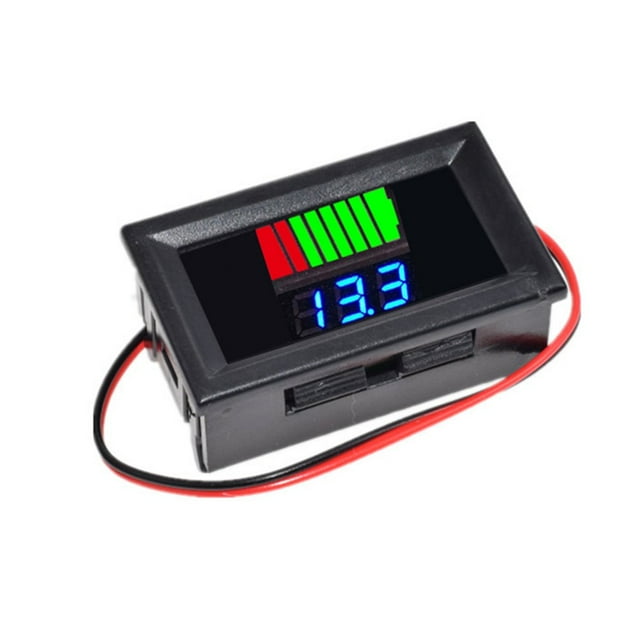 HLONK Battery Capacity Meter - 12V-60V LED Digital Display - Low Power Warning - 8-Stage Power Resolution - Battery Capacity Indicator - Household Accessory