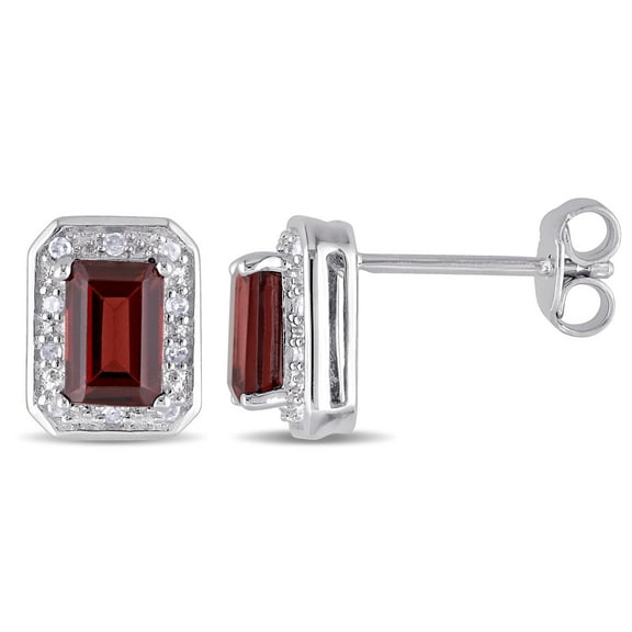 Everly Women's Garnet and Emerald Sterling Silver Earrings