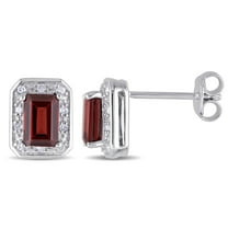 Everly Women's Garnet and Emerald Sterling Silver Earrings