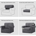 thumbnail image 5 of JIAN YA NA Stretch Velvet Sofa Cover with Separate Cushion Slipcover (Deep Blue, 2 Seater-5 Pieces), 5 of 12