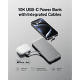 thumbnail image 6 of Belkin Portable Charger, Power Bank 10000 mAh, 23W w/Integrated Lightning Cable & USB-C Cable - iPhone Charger Battery Pack for Apple iPhone 16, 15, 14, Galaxy S25, Pixel 9, Travel Essentials - Gray, 6 of 10