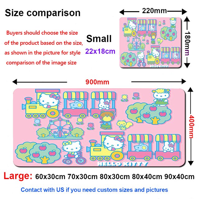Hellos Cat Kittys-alfombrilla de ratón Kawaii para Gaming, alfombrilla antideslizante para ordenador portátil, Accesorios de escritorio