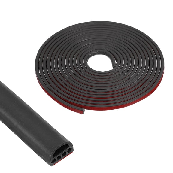3/8 Inch x 20 ft Weather Stripping Door Seal Strip, Self Adhesive Silicone Seal Tape fit 3.5-5.5mm , Black