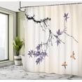 thumbnail image 4 of Ambesonne Japanese Shower Curtain, Coral Hues Cherry Blossoms, 69"Wx70"L, Purple Grey, 4 of 4