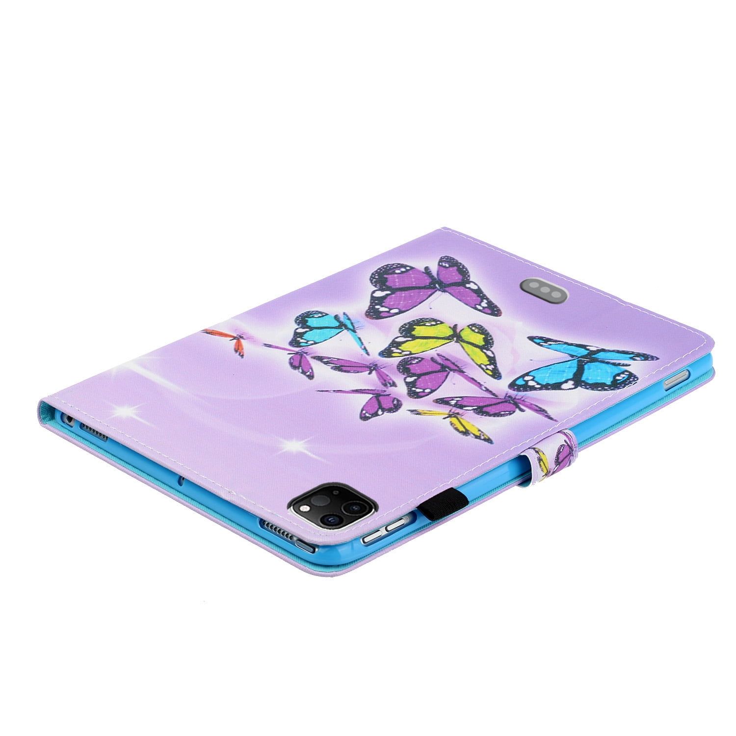 Allytechgroup Slim Fit Case for iPad Pro 11 M4 Case 2024 with Pencil Holder, PU Leather Shockproof Multi Angle Stand Pencil Holder Bumper Tablet Case for Apple iPad Pro 11 inch 2024, Butterfly