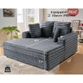 thumbnail image 7 of papajet Chaise Lounge Indoor, Upholstered Sofa Bed with Throw Pillows and Armrests, Sleeper Chair- Plush Chair Bed for Living Room, Grey, 7 of 7